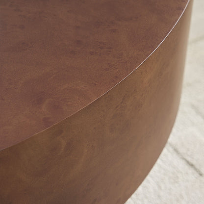 31.49'' Faux Burl Wood Pattern Round Coffee Table with Sturdy Pedestal by HouseOfZazla on Tampa Home & Garden Store