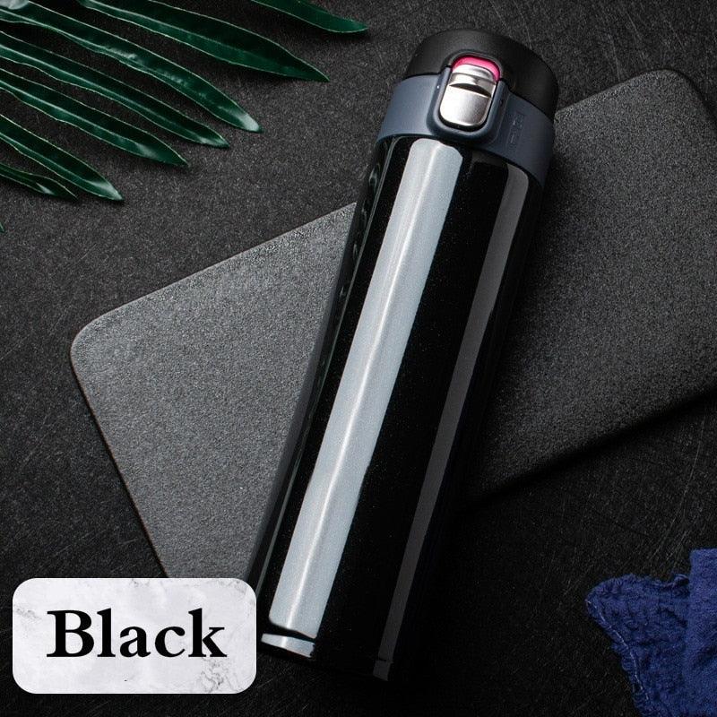Stevvex 500ml black stainless steel vacuum flask bounce cover thermos leakproof cup on Tampa Home & Garden Store