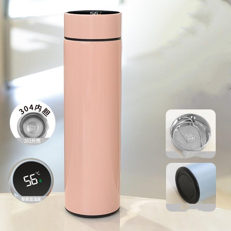 500ml pink stainless steel thermos with intelligent touch display by Stevvex on Tampa Home & Garden Store