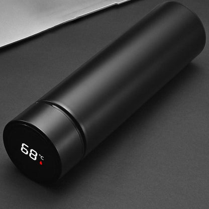 Stevvex 500ml black 304 stainless steel insulated vacuum thermos with touch display 58°C on Tampa Home & Garden Store