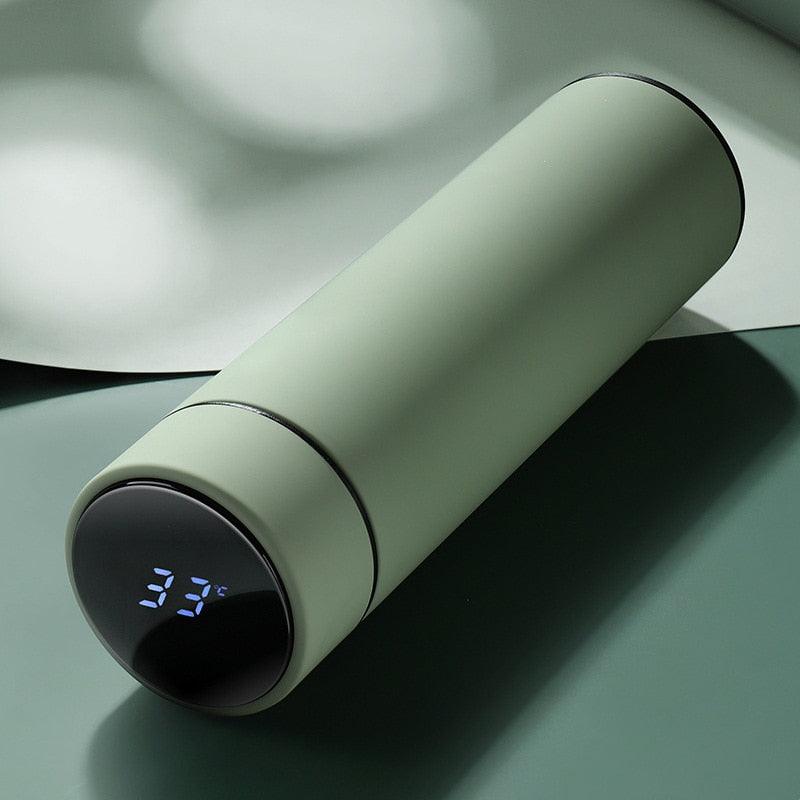 Stainless steel intelligent insulation water bottle 500ml green temperature display Stevvex on Tampa Home & Garden Store