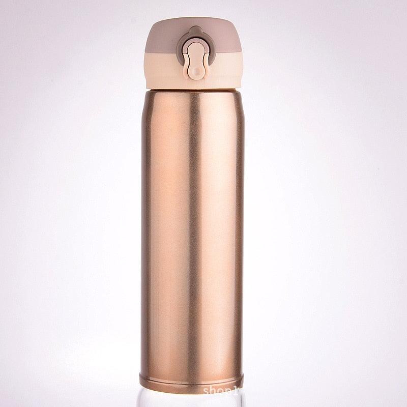 Stevvex 500ml copper-toned stainless steel thermos bottle with bounce lid insulated water bottle on Tampa Home & Garden Store