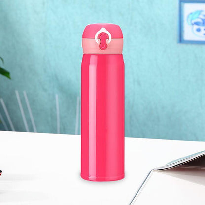 500ml pink Stevvex stainless steel thermos bottle with vacuum insulation and bouncing lid on Tampa Home & Garden Store
