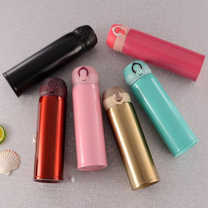 500ml stainless steel thermos set of six bottles in colors with vacuum insulation bouncing lid on Tampa Home & Garden Store