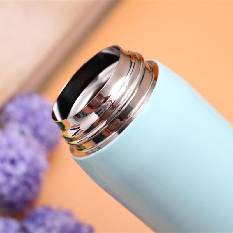 500ml stainless steel vacuum insulated thermos mug in light blue with chrome lid on Tampa Home & Garden Store