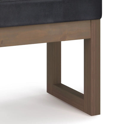Milltown Upholstered Ottoman Bench With Driftwood