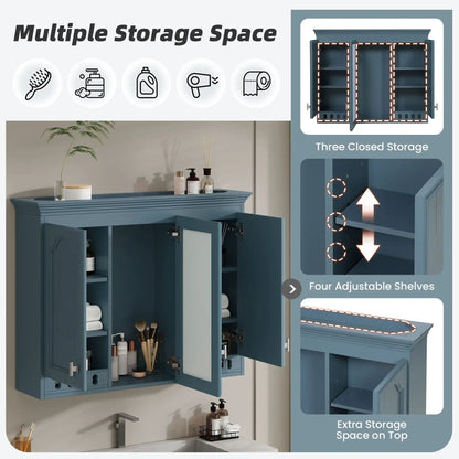 Wall Mount Mirror Cabinet with adjustable shelves and soft-close hinges by Unique Piece on Tampa Home & Garden Store