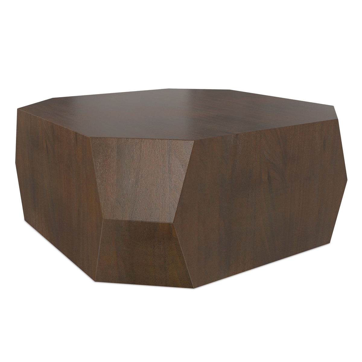 Walnut geometric coffee table with acacia veneer, 39-inch square, HouseOfZazla on Tampa Home & Garden Store