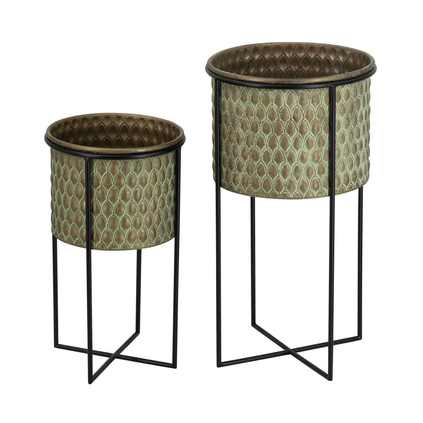 Set of Two Textured and Modern Garden Pots