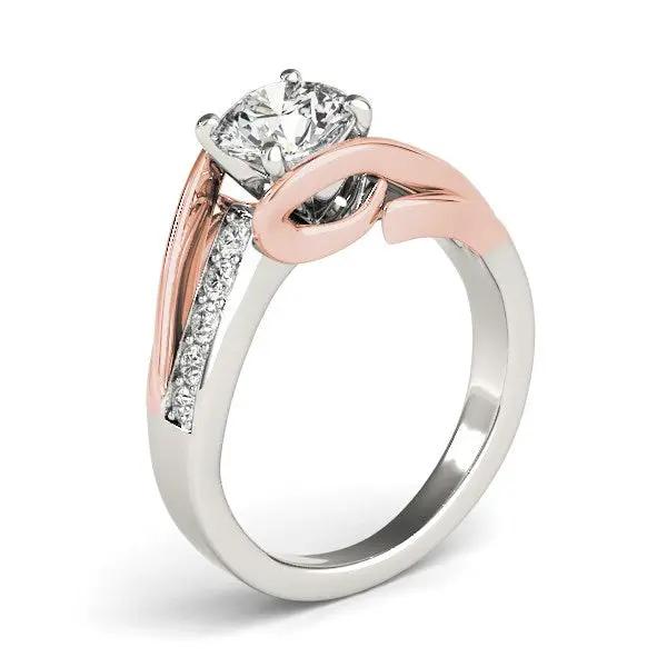 Diamond engagement ring by Bids.com 14k white and rose gold bypass shank 1 1/8 cttw on Tampa Home & Garden Store