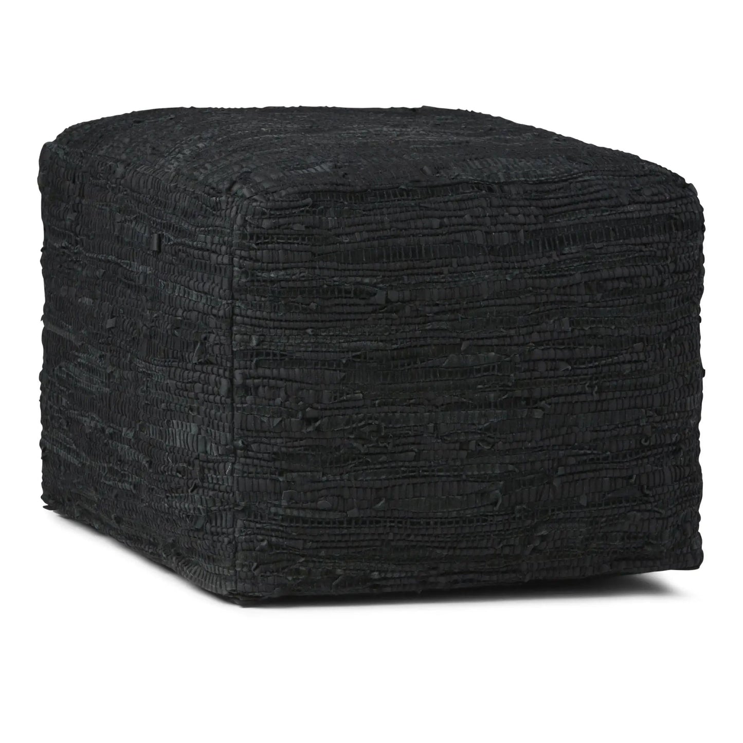 Fredrik Handcrafted Pouf black textured woven fabric accent pouf by Unique Piece Furniture on Tampa Home & Garden Store