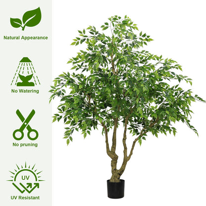 Large Artificial Green Banyan Tree With A Pot