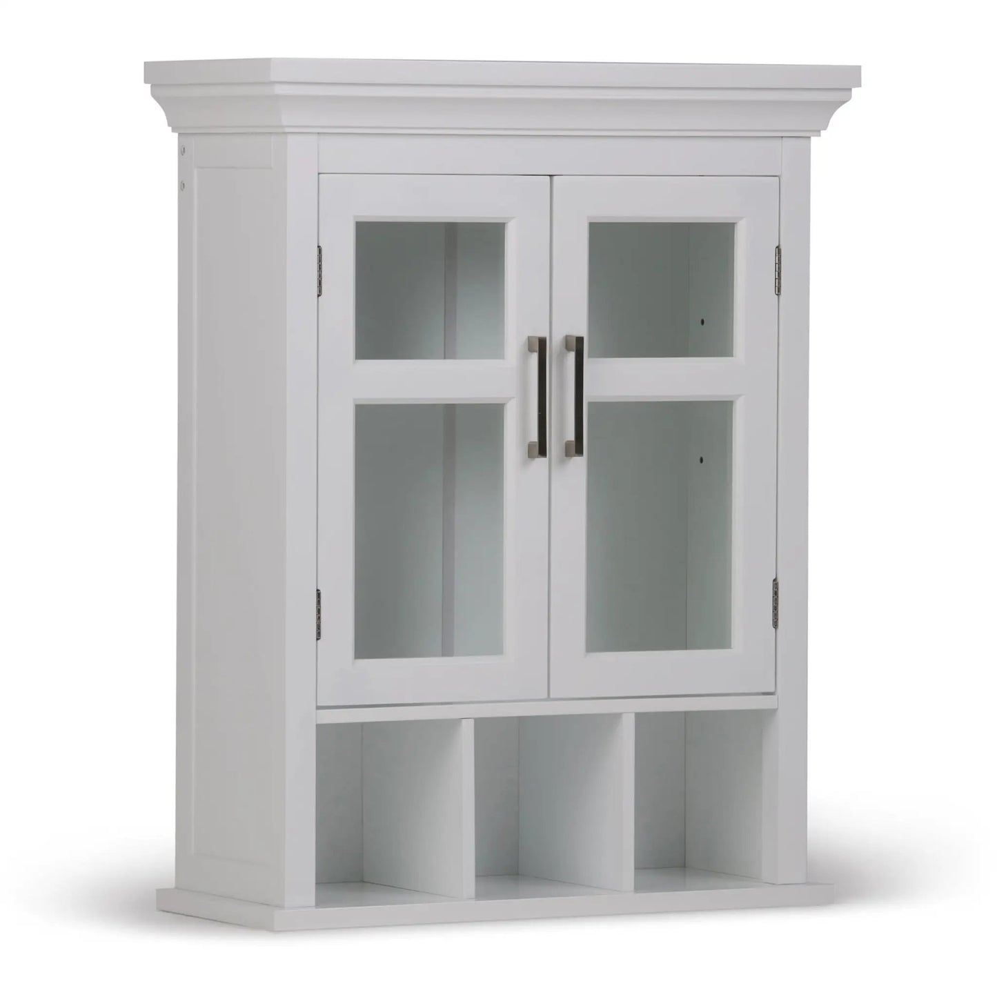 Avington 2-Door Wall Cabinet With Cubbies, Pure White glass-pane doors by Unique Piece Furniture on Tampa Home & Garden Store