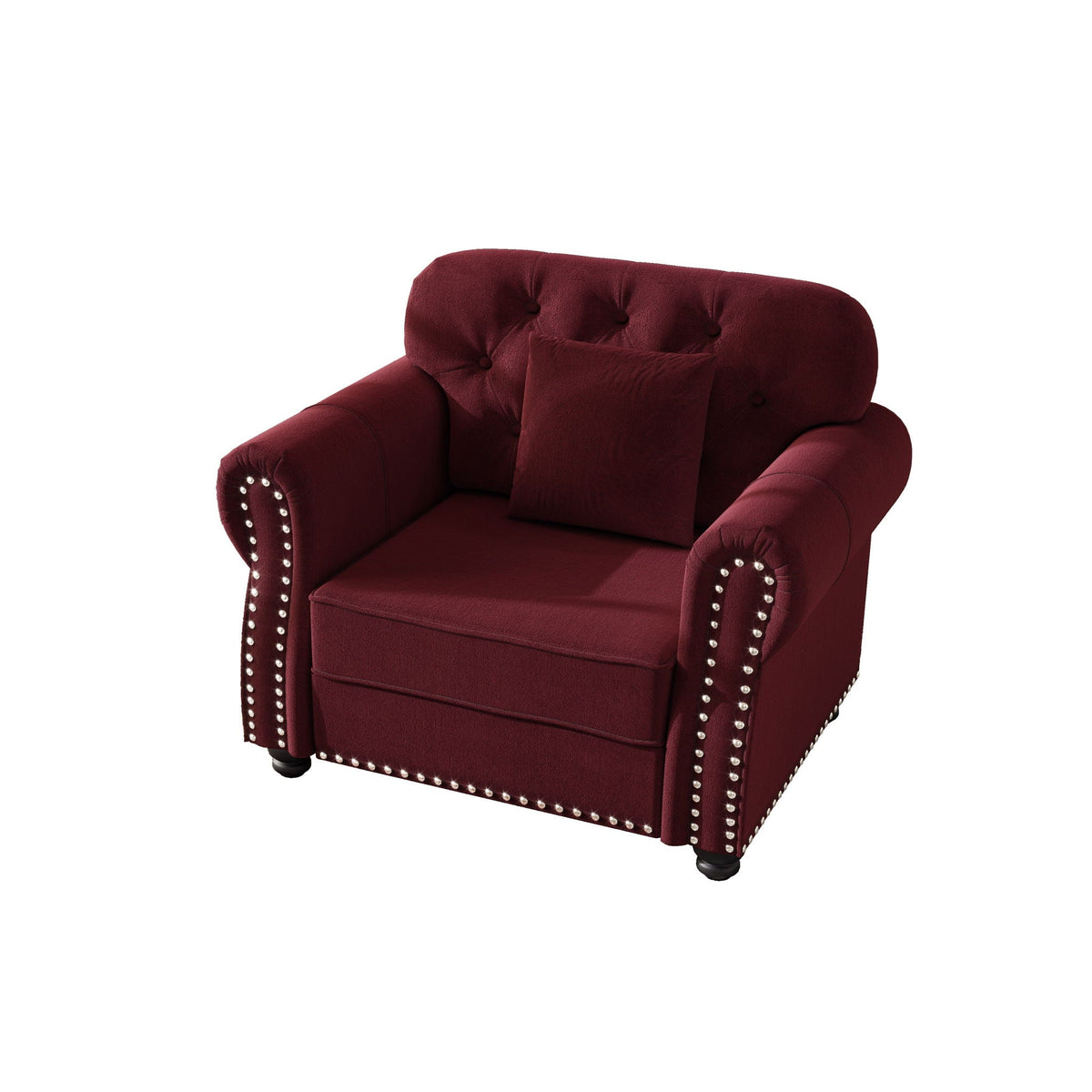 Sofa with nailhead trim and rolled armrests