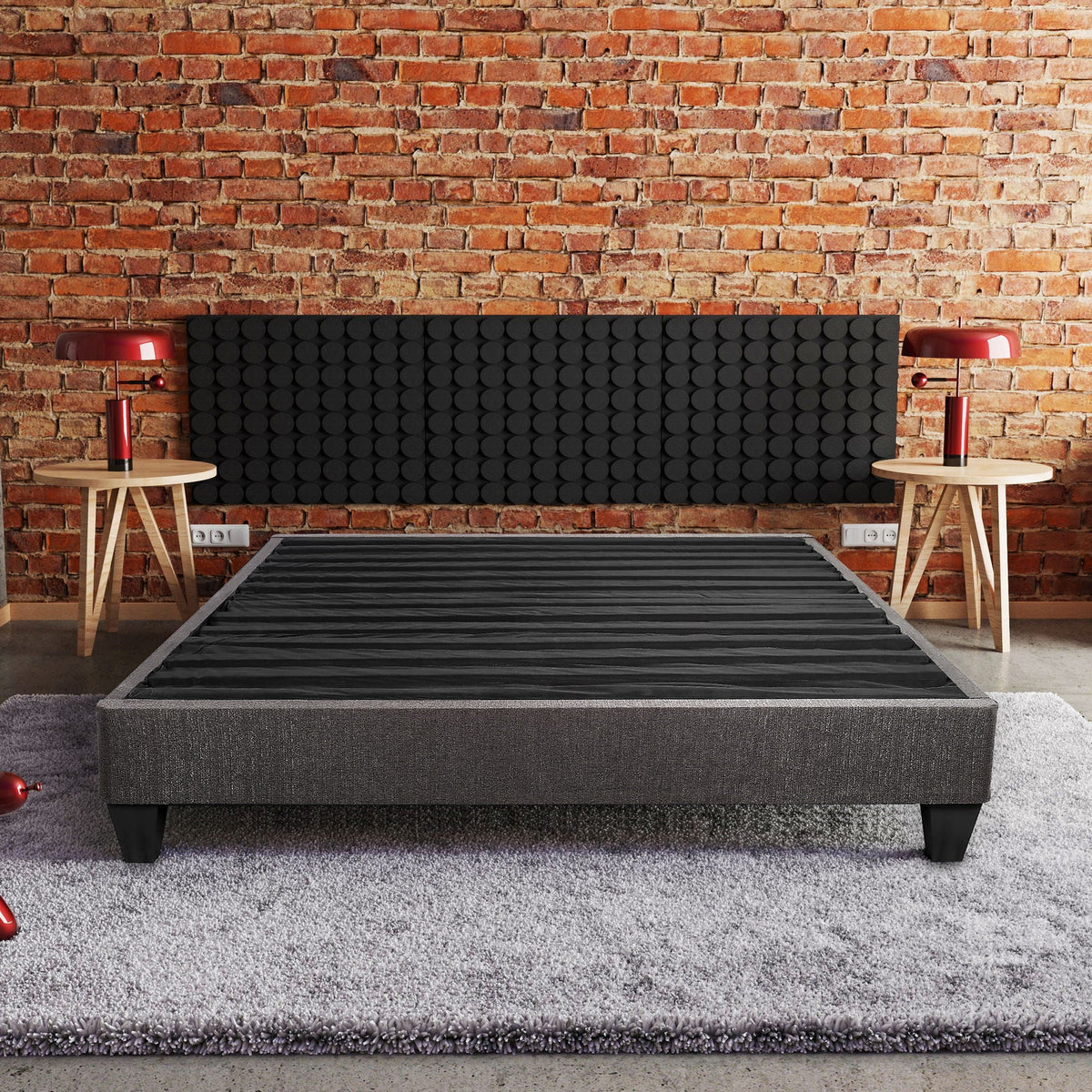 Modern Upholstered Platform Bed Base Foundation