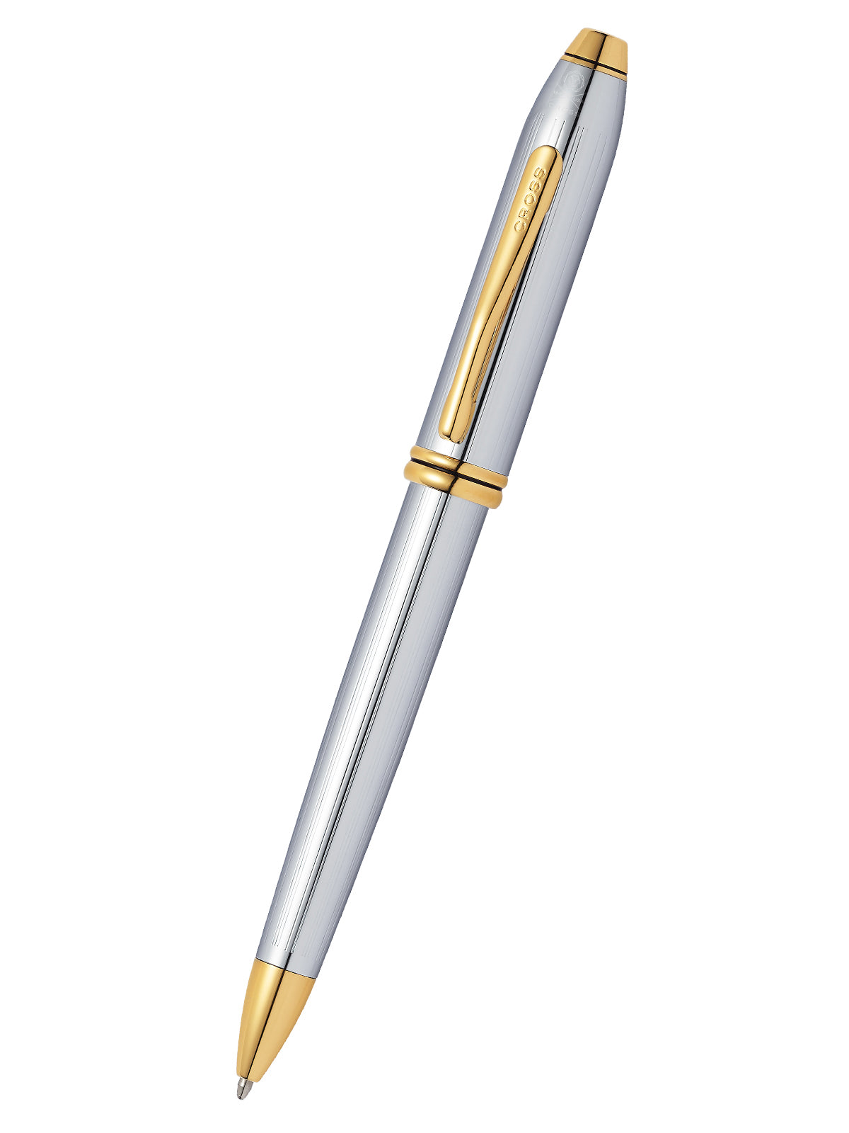 Townsend Medalist Ballpoint Pen by A.T. Cross, silver body with gold clip on Tampa Home & Garden Store