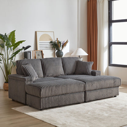 3 Seater Sofa With 2 Ottomans and Storage