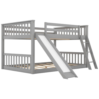 Bunk bed with convertible slide and ladder in gray wood by Unique Piece Furniture on Tampa Home & Garden Store