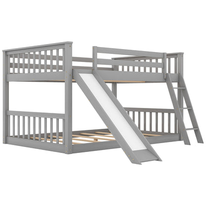 Bunk bed with slide and ladder in gray finish by HouseOfZazla on Tampa Home & Garden Store