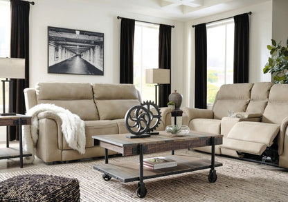 Next-Gen Durapella Reclining Power Sofa pair beige upholstery by Unique Piece Furniture on Tampa Home & Garden Store