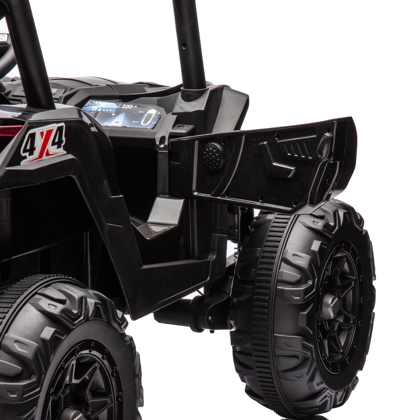 Side by Side 4x4 ride-on off-road truck with parent remote control black on Tampa Home & Garden Store