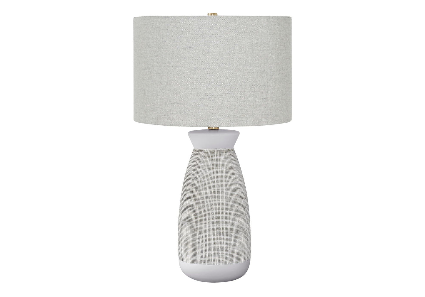 Table lamp gray ceramic base with lattice texture and gray fabric shade by HouseOfZazla on Tampa Home & Garden Store