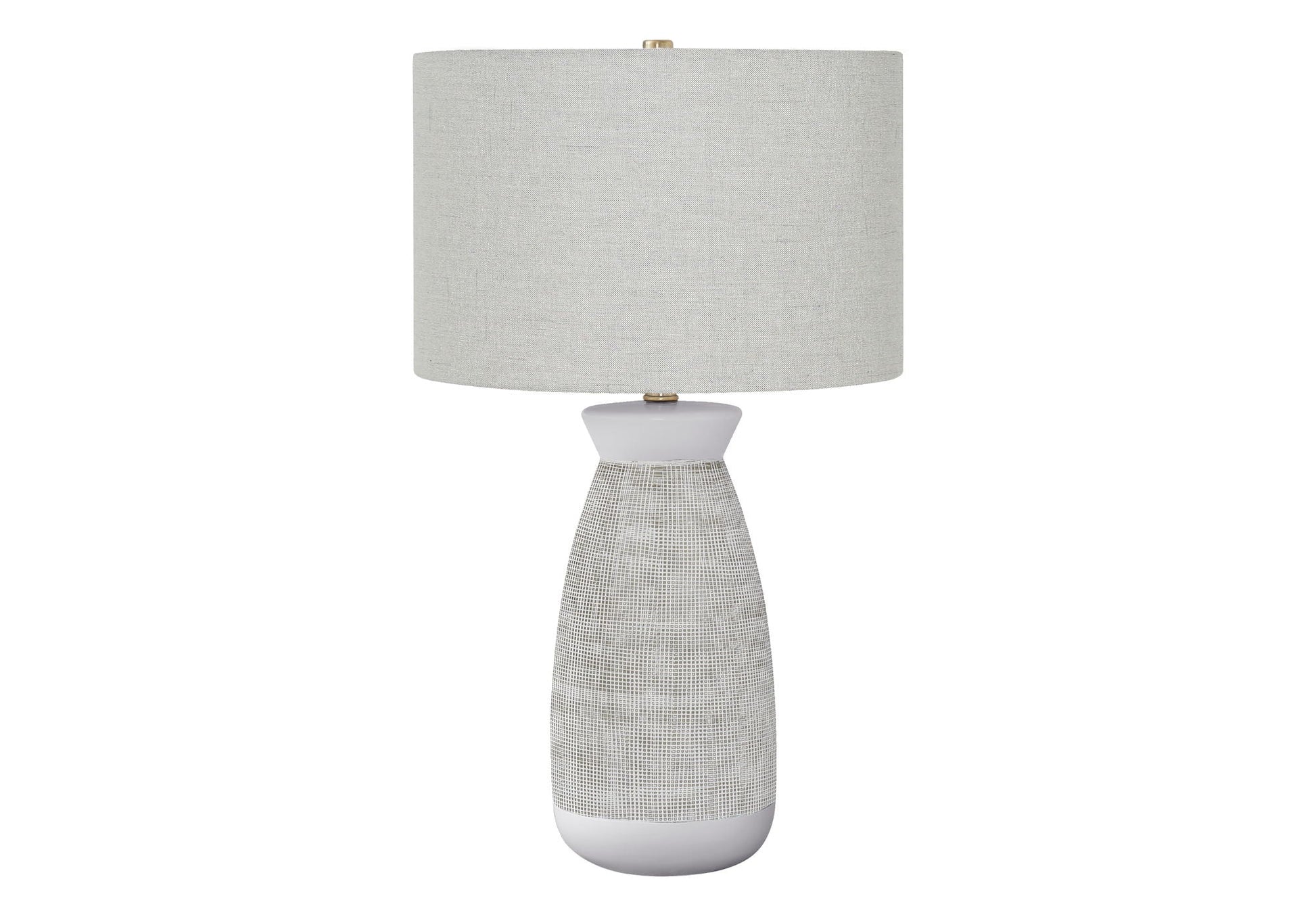 Table lamp gray ceramic base with lattice texture and gray fabric shade by HouseOfZazla on Tampa Home & Garden Store