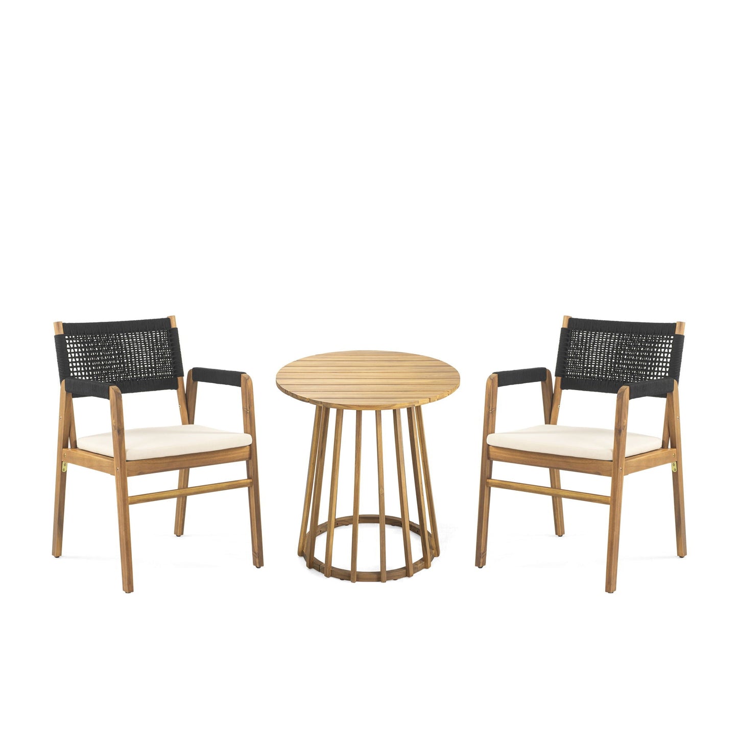 Outdoor Acacia Wood Dining Set And Cushions