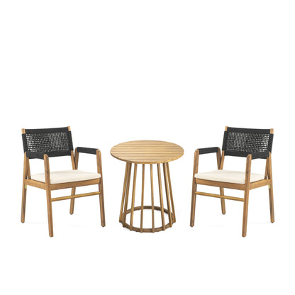 Outdoor Acacia Wood Dining Set And Cushions