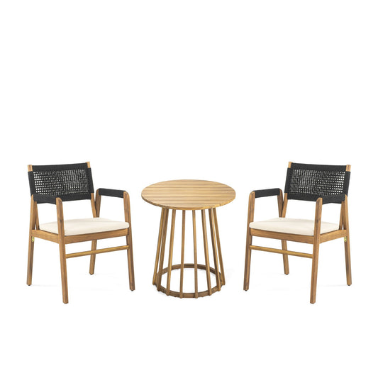 Outdoor Acacia Wood Dining Set And Cushions