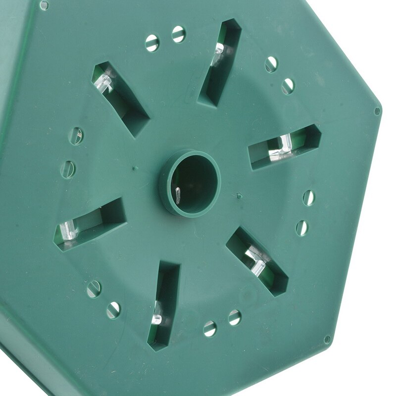 Outdoor Balcony Waterproof Hanging Bird Feeder green plastic base with six feeding ports on Tampa Home & Garden Store