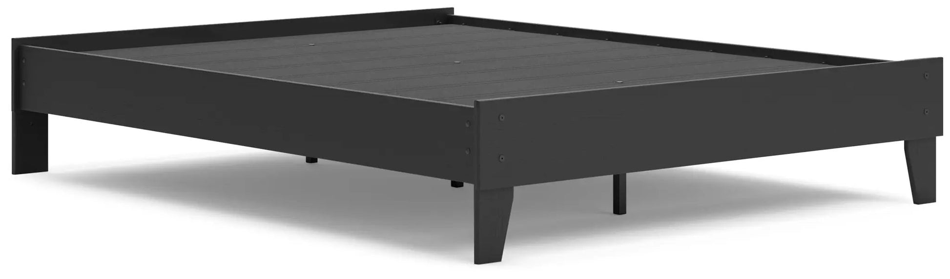 Platform bed Socalle by Unique Piece Furniture in dark charcoal wood with chunky legs on Tampa Home & Garden Store