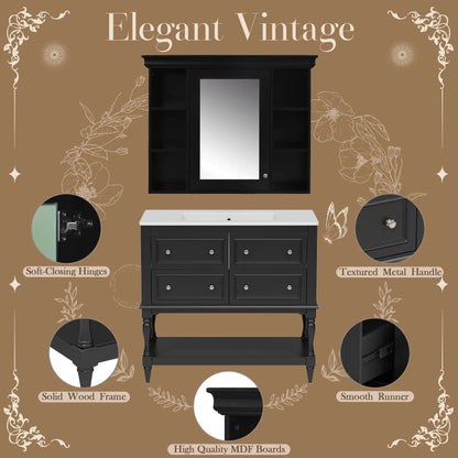 Bathroom Vanity With Medicine Cabinet and Drawers
