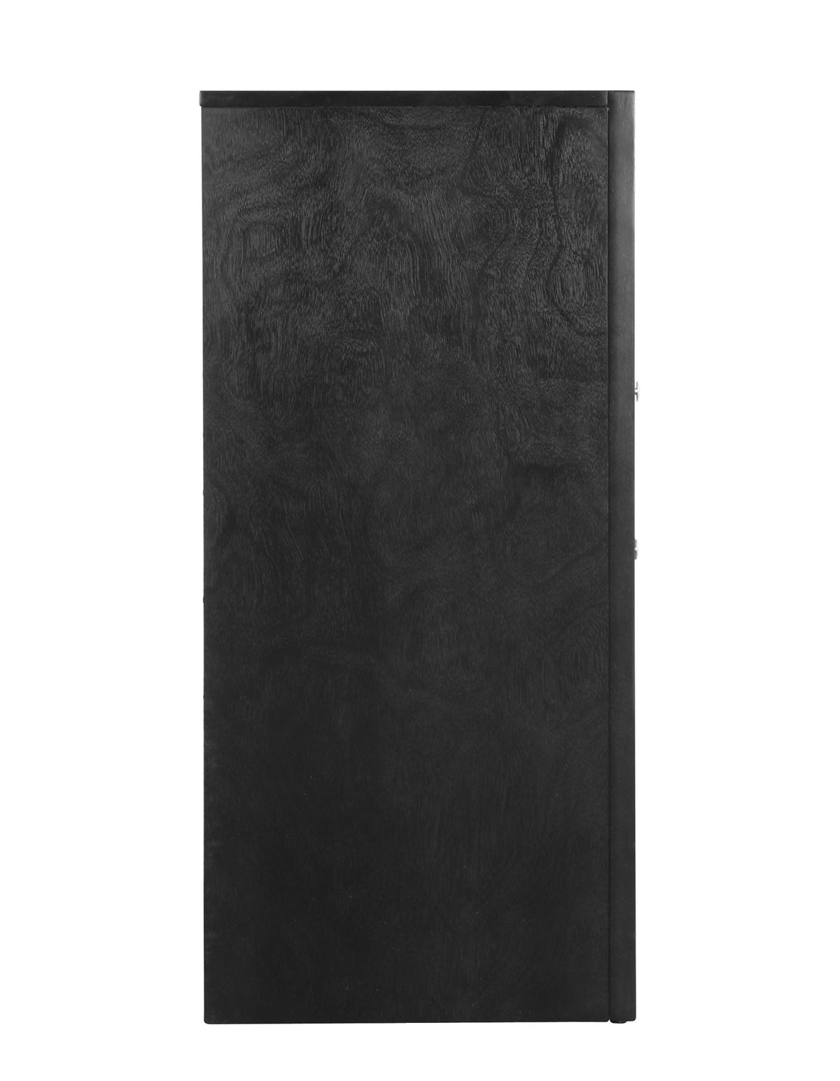 Media chest black wood finish with modern beveled drawer fronts on Tampa Home & Garden Store