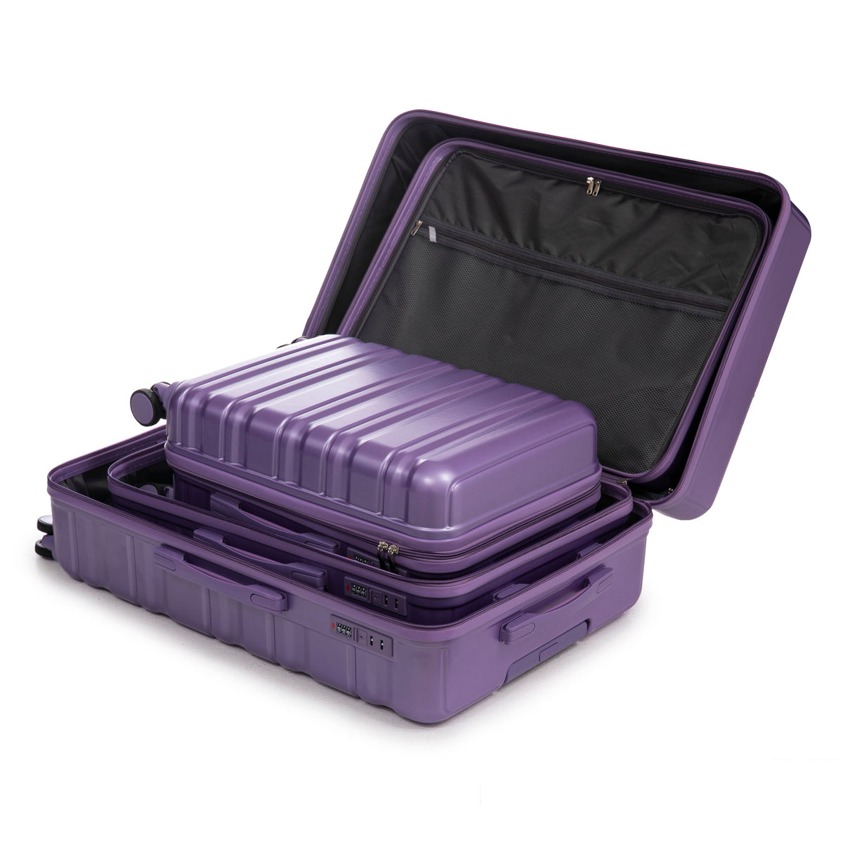 HIFINE Tourist 3-Piece ABS Spinner Luggage Set purple by HouseOfZazla on Tampa Home & Garden Store