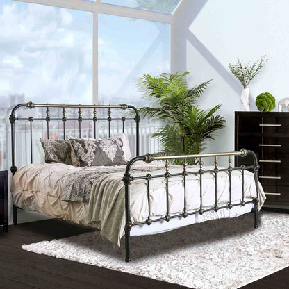 Transitional Metal Panel Bed and Accents