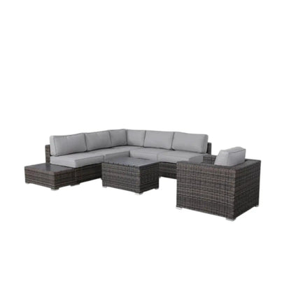 3 Piece Outdoor Sectional Set wicker with light gray cushions by Unique Piece Furniture on Tampa Home & Garden Store