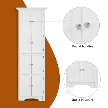 Tall Cabinet With 4 Shelves And Doors For Home