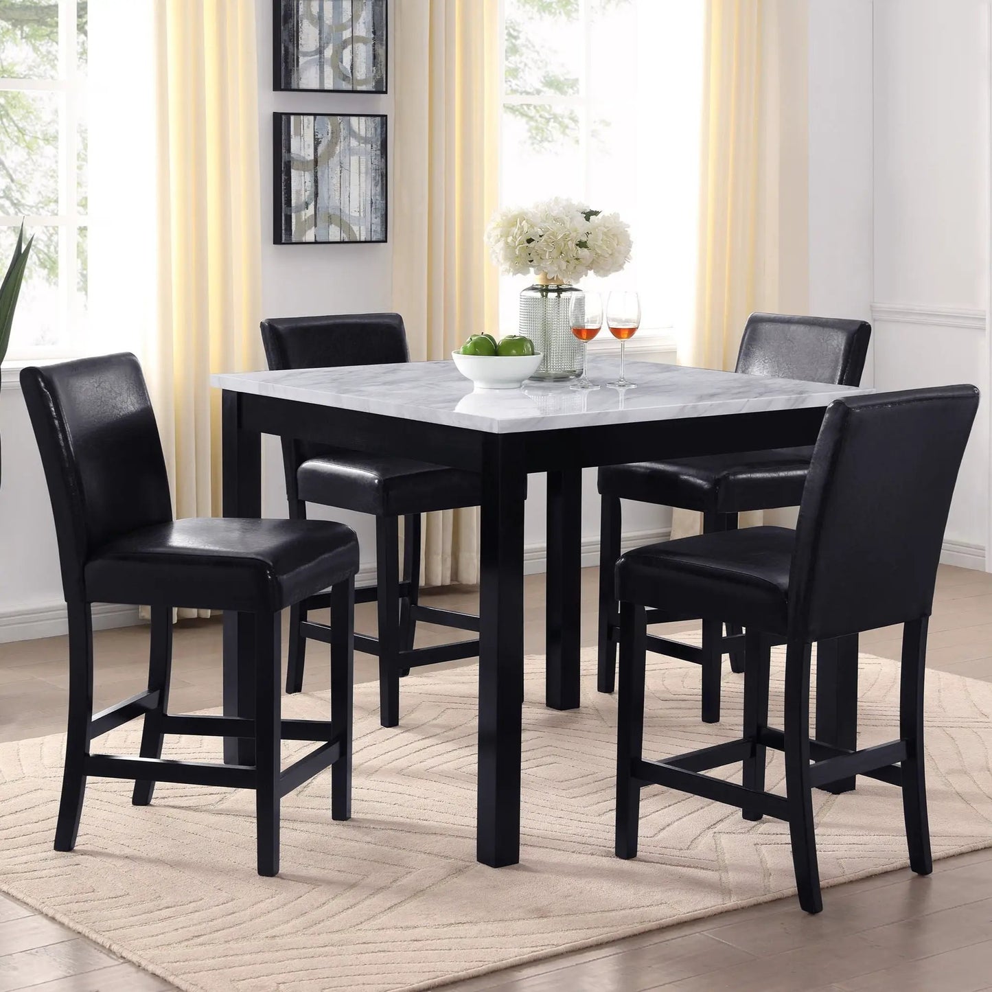 Modern Counter Height 5 Piece Dining Set