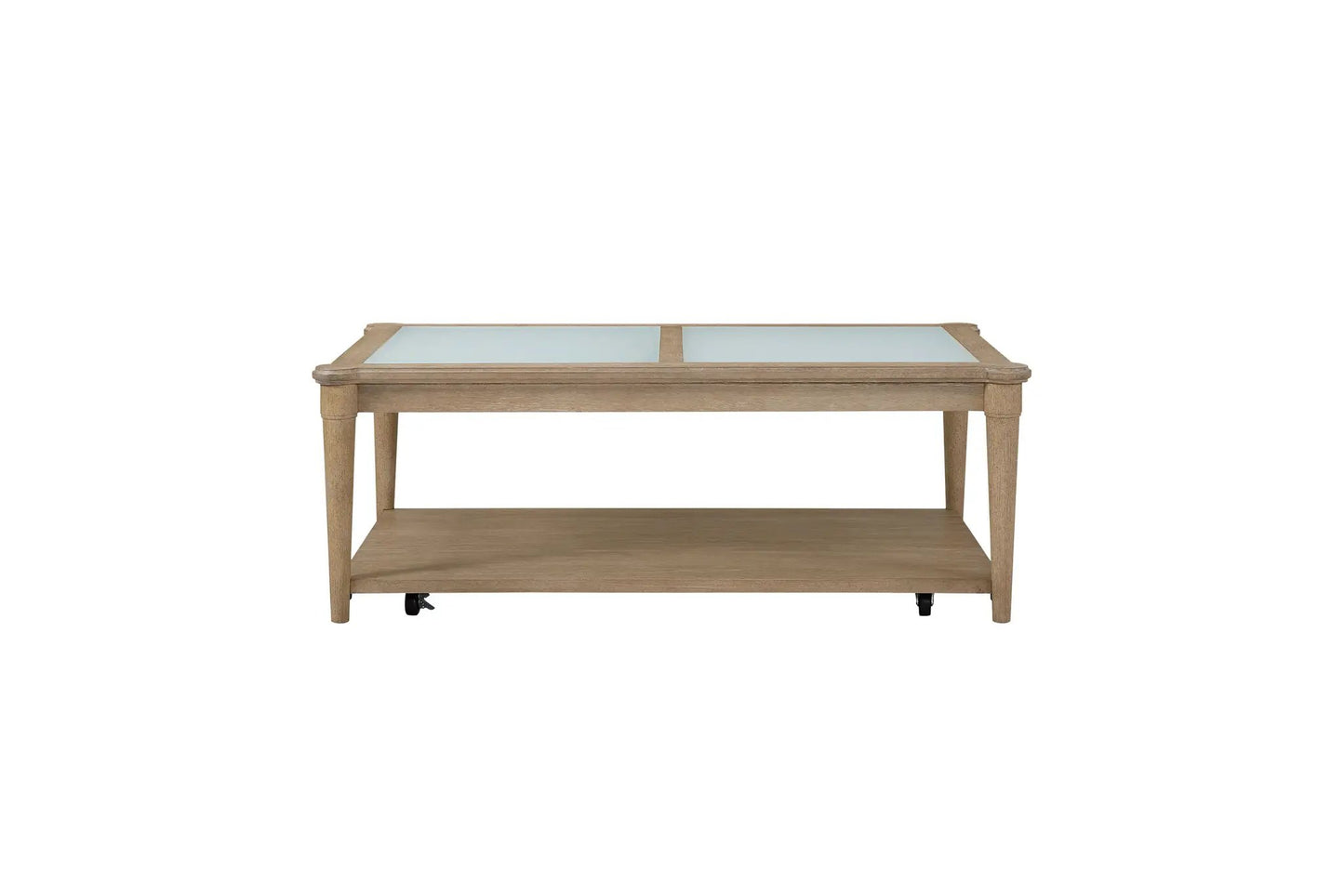 Frosted Glass Top Cocktail Table with Casters
