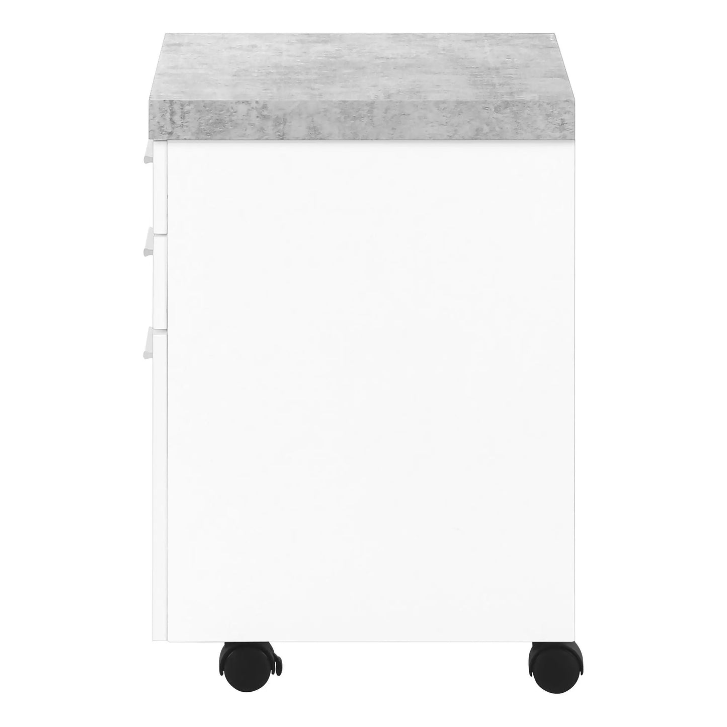 File cabinet rolling storage drawers with gray metal top and white body on casters on Tampa Home & Garden Store