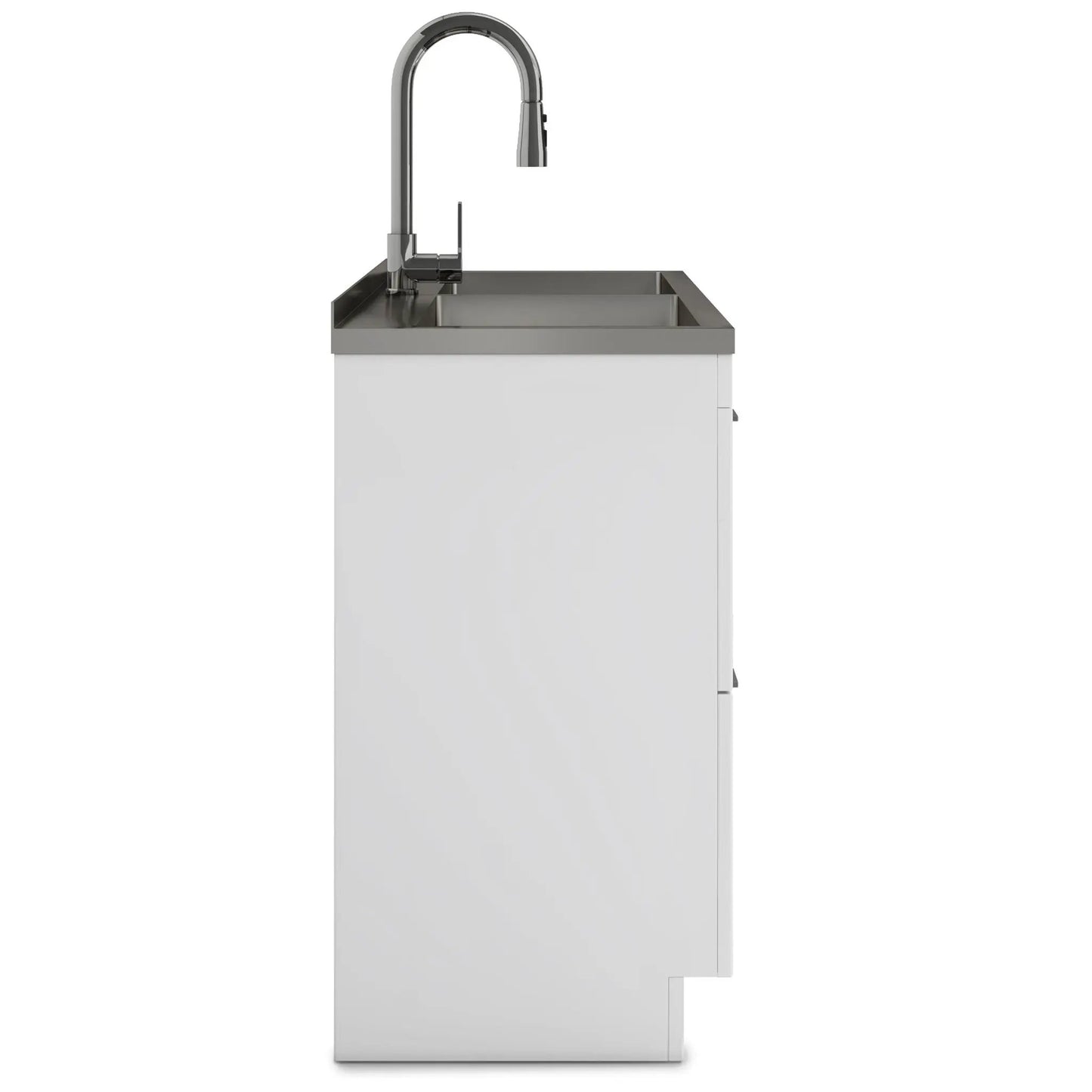 Shaker Laundry Cabinet with Sink and Faucet White