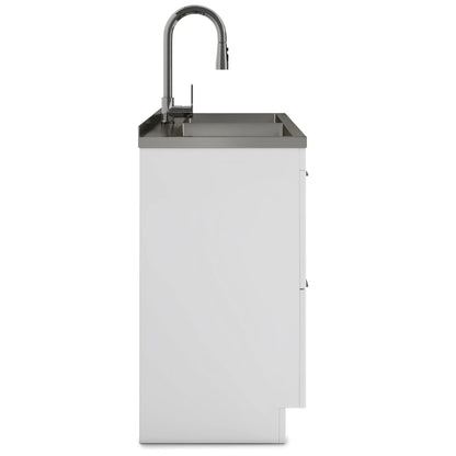 Shaker Laundry Cabinet with Sink and Faucet White