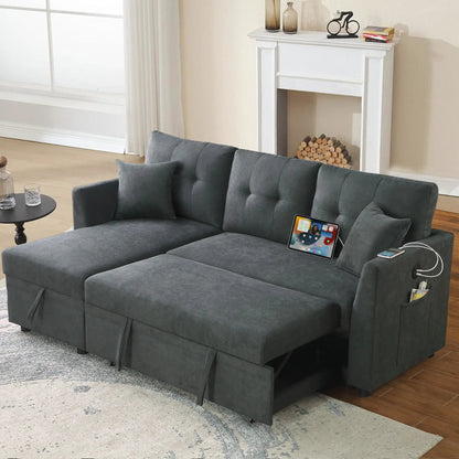 Sectional Sofa Bed L Shaped Sofa with USB Port