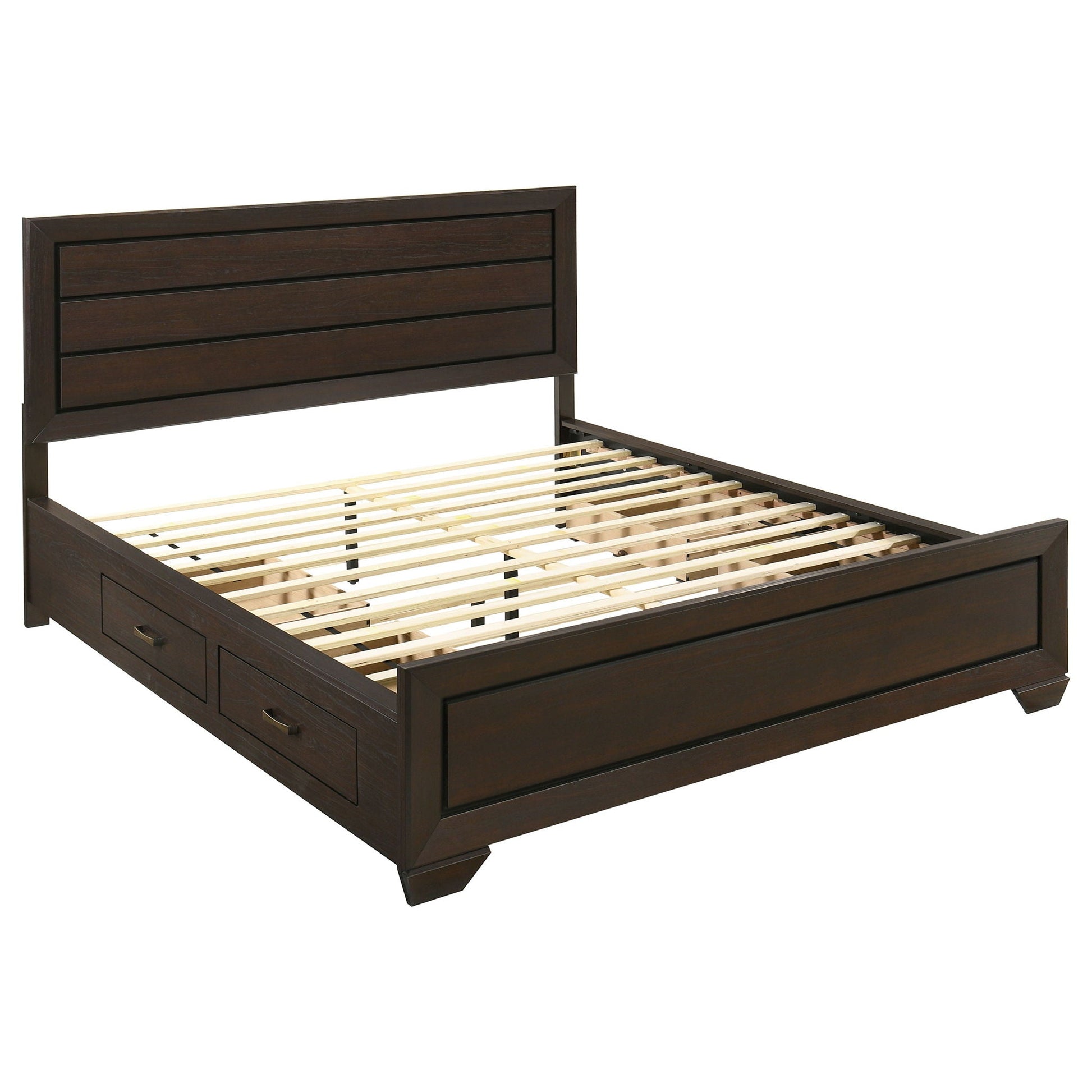 Holmgren panel bed with side drawers in dark espresso wood by HouseOfZazla on Tampa Home & Garden Store