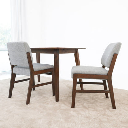 Light gray Caldwell dining chair set of 2 with lumbar support and wooden legs on Tampa Home & Garden Store