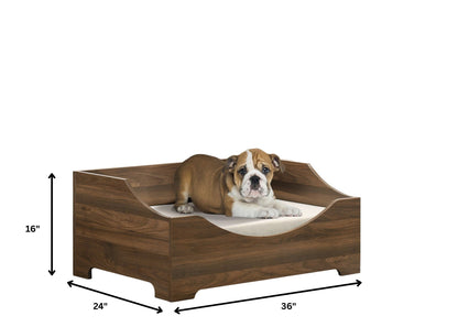 Gibson Alder Wood Finish Comfy Pet Bed With Cushion Brown by HouseOfZazla on Tampa Home & Garden Store