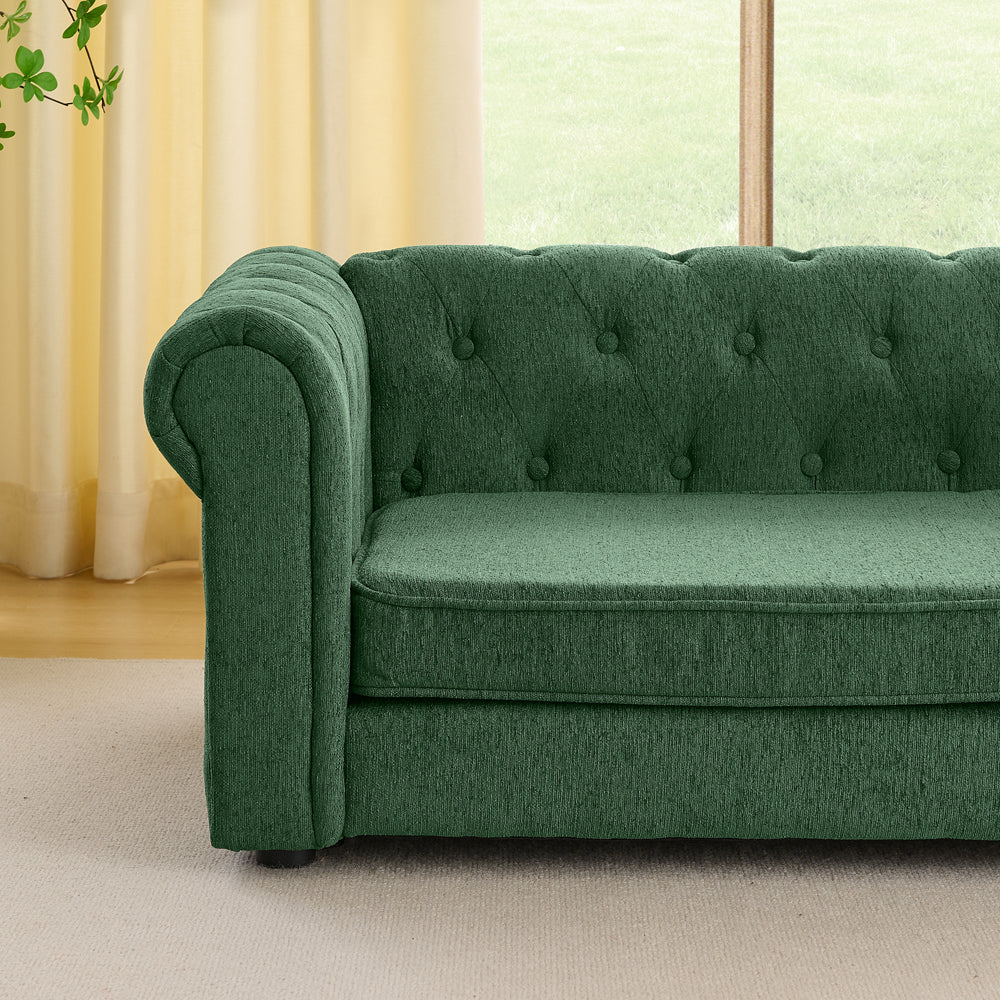 Rectangular pet bed for oversized dogs in green tufted fabric by HouseOfZazla on Tampa Home & Garden Store