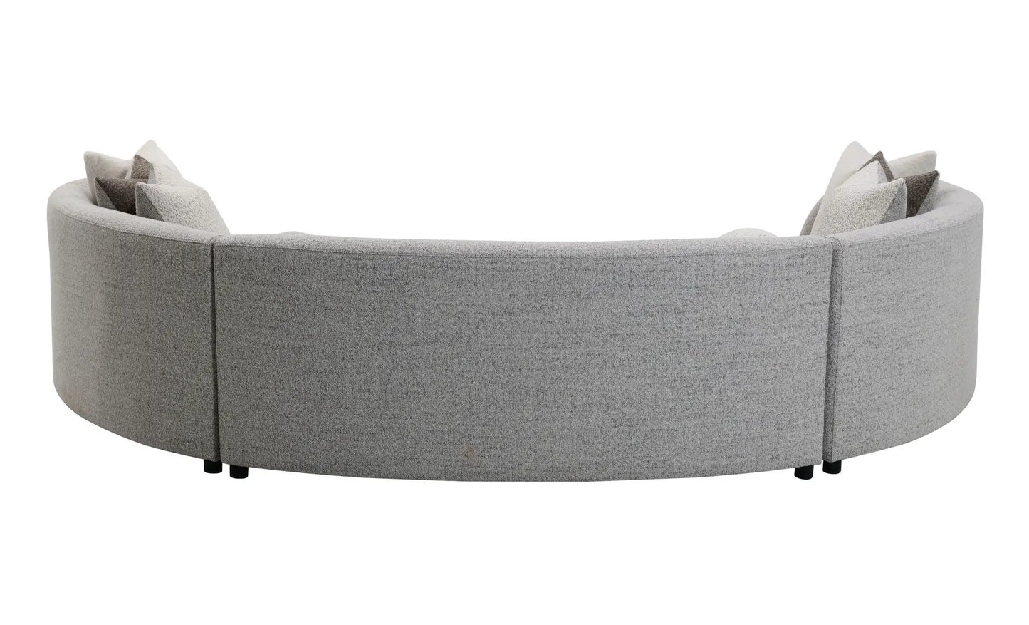 Ivria Boucle Sectional Sofa with 9 pillows in gray boucle fabric curved seating on Tampa Home & Garden Store