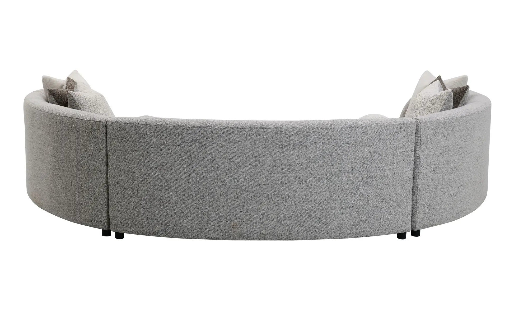 Ivria Boucle Sectional Sofa with 9 pillows in gray boucle fabric curved seating on Tampa Home & Garden Store